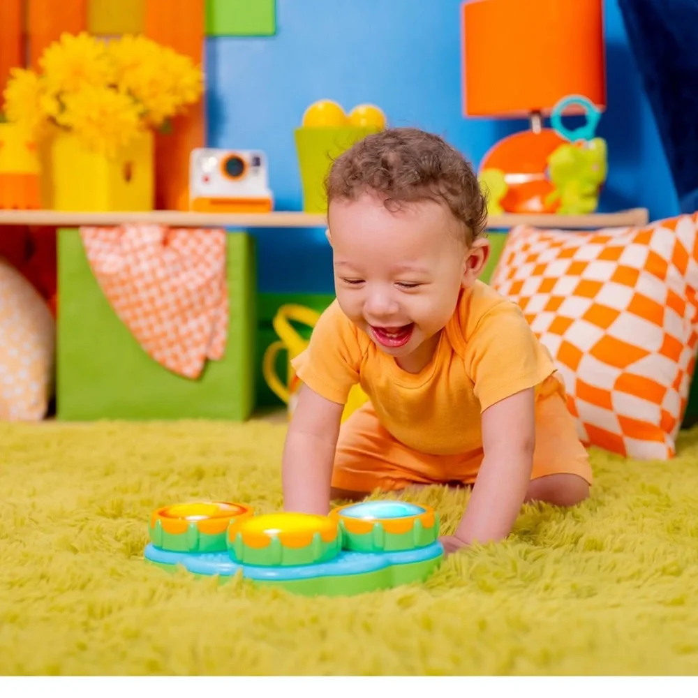 Colorful Musical Safari Beats Drum Toy with Lights